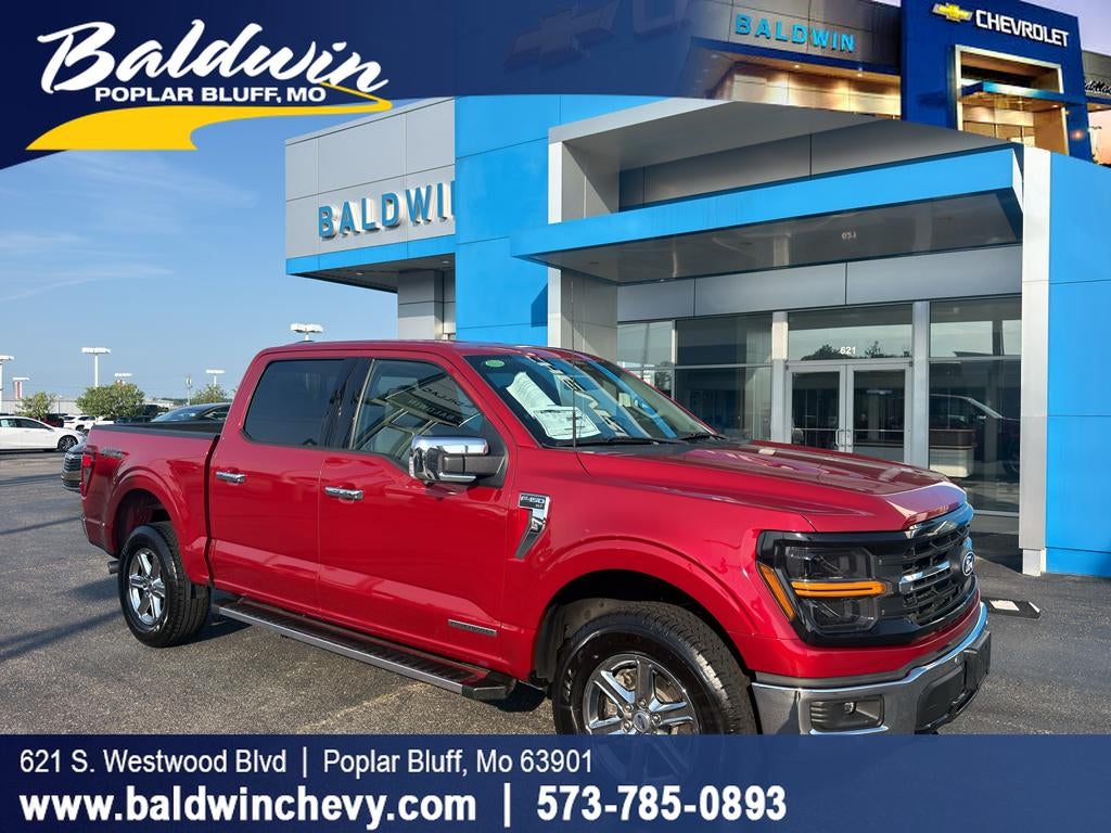 2024 Ford F-150 XLT in Burgandy — front three-quarter view