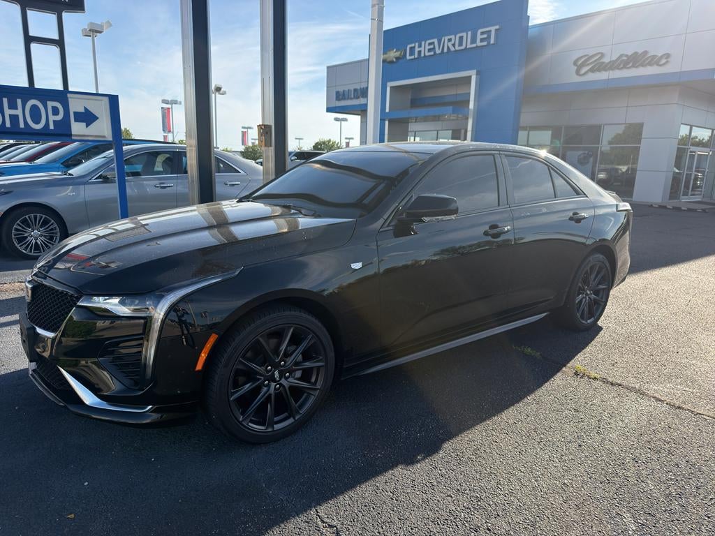 2025 Cadillac CT4 Sport in Black Raven — front three-quarter view