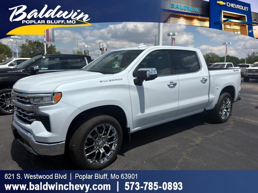 2026 Chevrolet Silverado 1500 LTZ in Polar White Tricoat — front three-quarter view