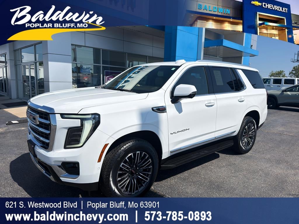 2025 GMC Yukon Elevation in Summit White — front three-quarter view