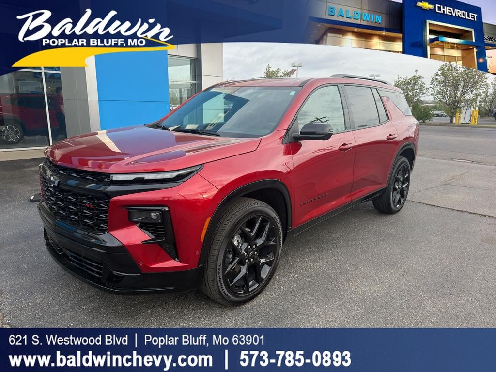 2026 Chevrolet Traverse RS in Radiant Red Tintcoat — front three-quarter view