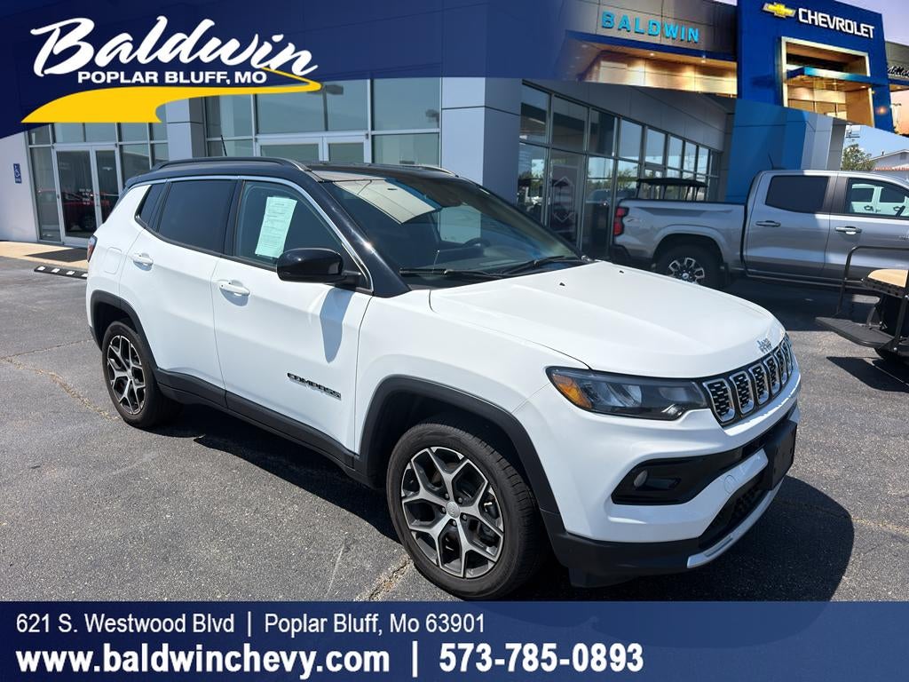 2024 Jeep Compass Limited in White — front three-quarter view
