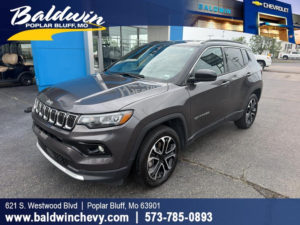 2024 Jeep Compass Limited in Black — front three-quarter view