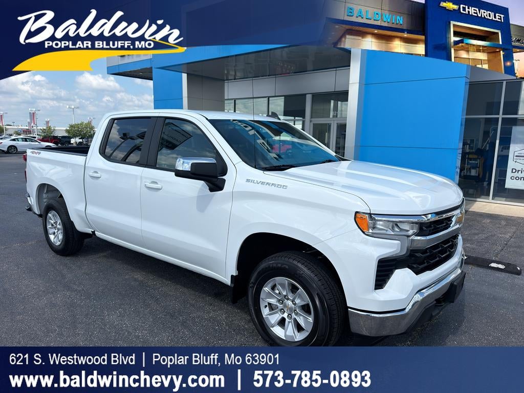 2025 Chevrolet Silverado 1500 LT in Summit White — front three-quarter view