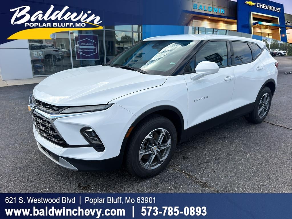 2024 Chevrolet Blazer 2LT in Summit White — front three-quarter view