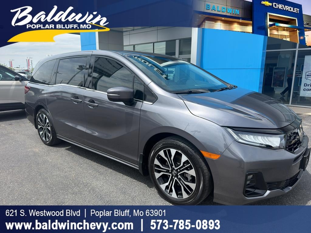 2025 Honda Odyssey Elite in Grey — front three-quarter view