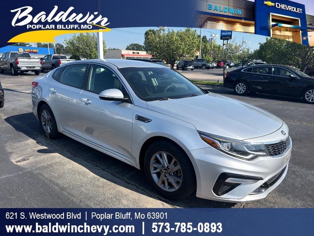 2019 Kia Optima LX in Silver — front three-quarter view